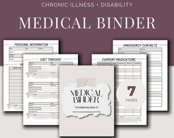 Organisator medische map: afspraken, medicijnen en meer beheren |  Digitale download voor de behandeling van handicaps en chronische ziekten