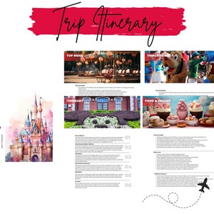 Editable Disneyland Trip Itinerary, Photos, Rides, Parks, Food, California Adventure, Universal Studios, Personalize in Canva, Printable
