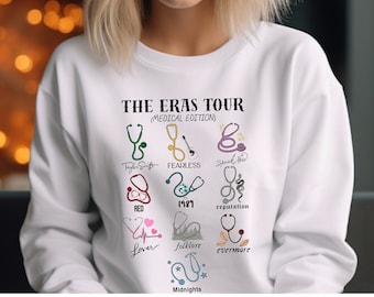 Eras Nurse Medical Edition Shirt, Music Nurse Sweatshirt,Medical Stethoscope Registered Nurse Pa Np Md Cna Rt, Nurse Era Tee,Trend Nurse Tee