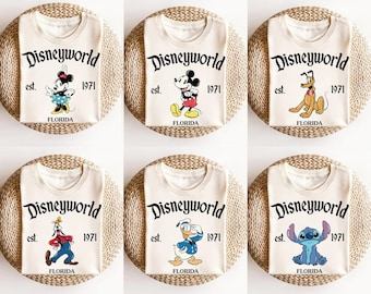 Retro Disneyworld Est 1971 Shirt, Mickey And Friends Shirt, All Characters Disney Shirt, Disney Group Shirt, Disney Matchng Tee, Disney Trip
