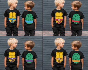 Ninja Turtles Group Shirt,Ninja Turtles Matching Family T Shirt,Ninja Turtles Boy Sweatshirt,Ninja Turtle family Tee,Turtles and Shells Tee.