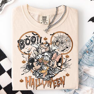 Comfort Colors®Disney Halloween Shirt, Comfort Disney Boo Gift T-Shirt, Spooky Mickey and Friends Shirt, Mickey Boo Halloween T-Shirts