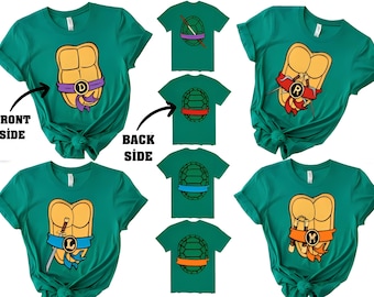 Custom Ninja Turtles Halloween Shirt,Ninja Turtles Matching T Shirt, Personalized Ninja Turtles Boy T-Shirt,Ninja Turtles family T Shirts