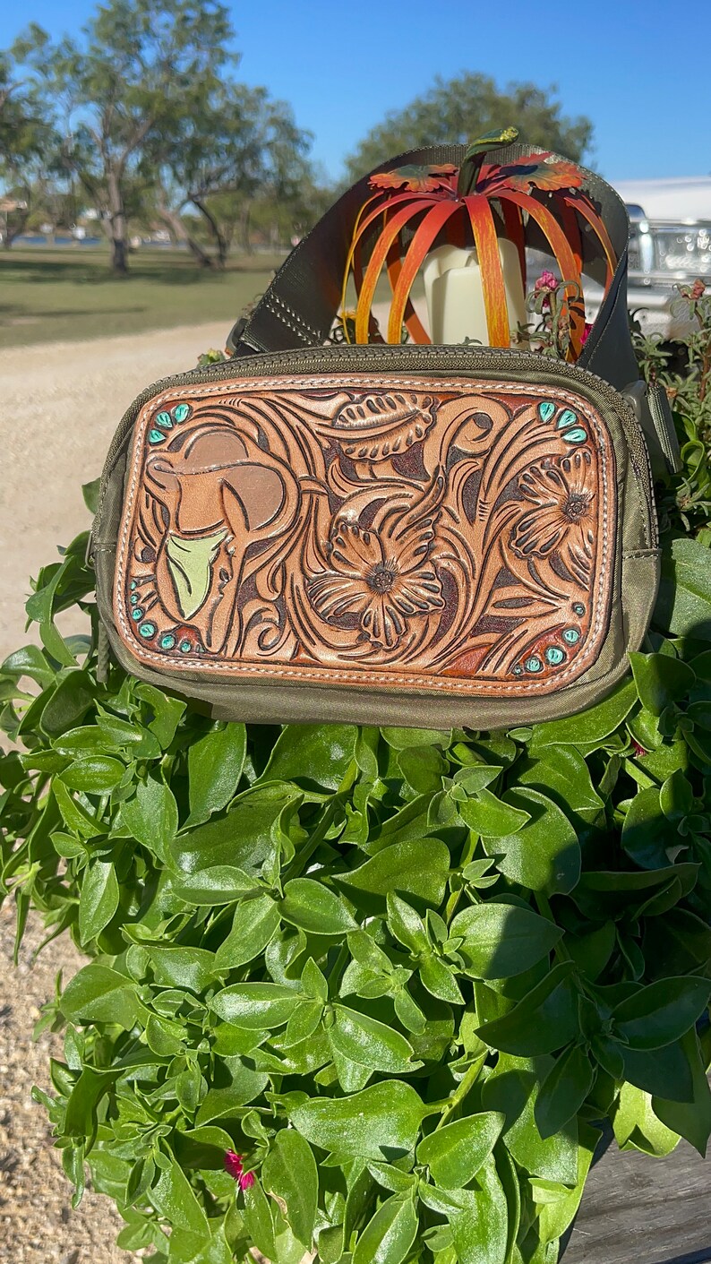 Custom Tooled Leather Sling Bag Etsy