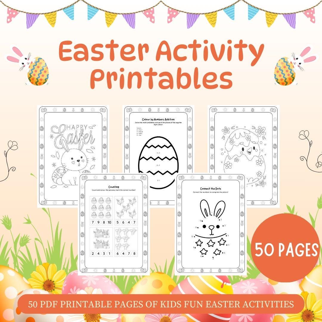 Kids Easter Activity Printables, Digital Easter Bundle, Printable ...
