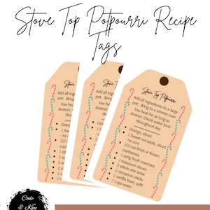 Tag Fornello Top Potpourri Ricetta Tag Targhetta regalo ricetta abbronzatura