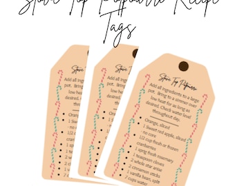 Etiquetas Estufa Popurrí Receta Etiquetas Regalo de receta bronceada Etiqueta de regalo