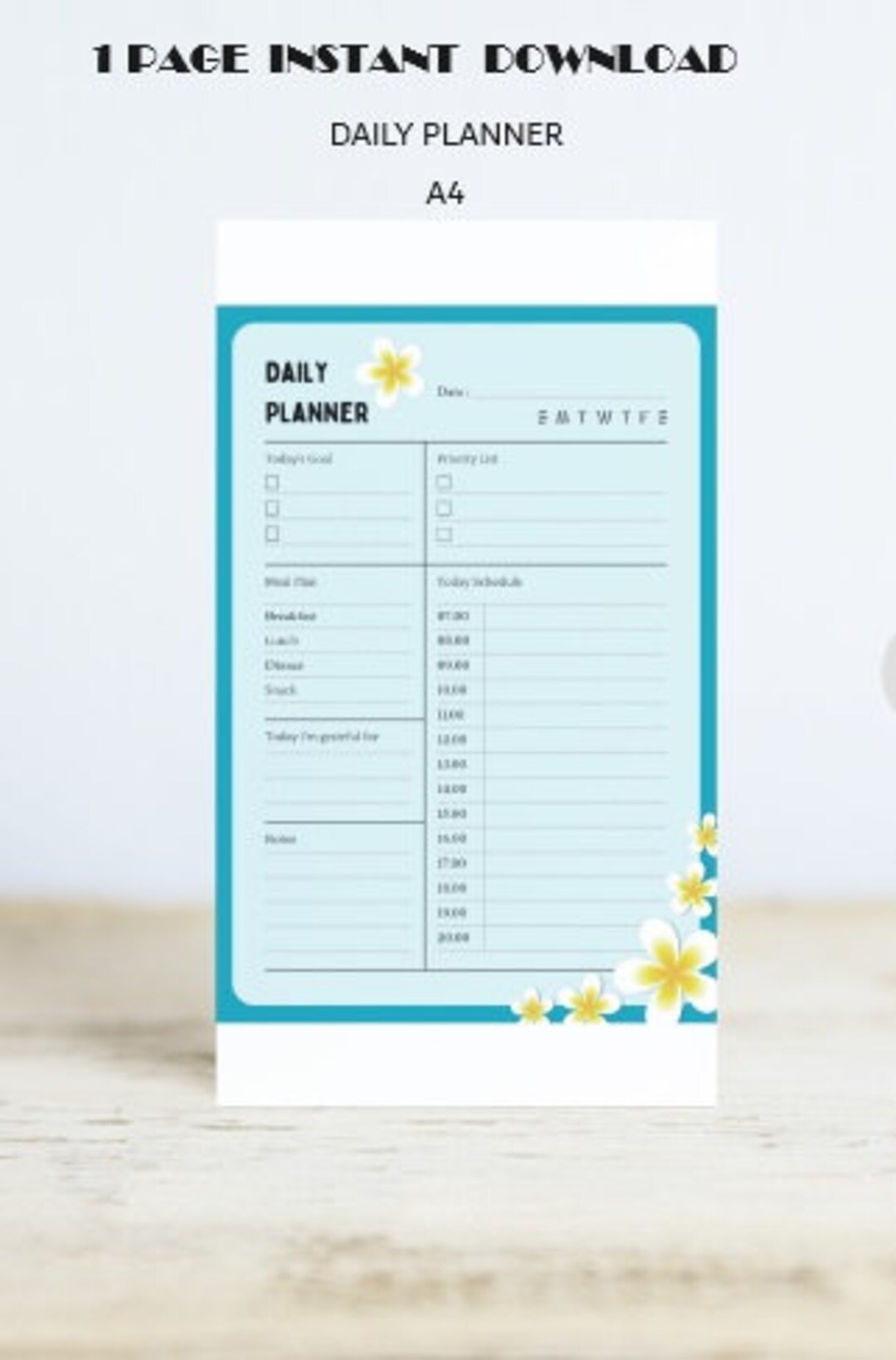 Daily to Do List Printable, Instant Download, Minimal Productivity ...
