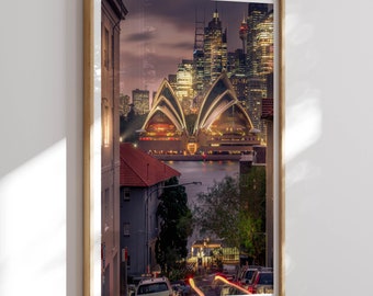 Sydney Photography Travel Print, Australia, Sydney print, Sydney Poster, Wedding Gift, Birthday Present, Travel Poster Print, Twilight Scene
