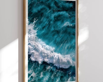 Beach Print Wall Art, Ocean Print, Coastal Beach Abstract Print, Ocean Photo Print Wall Art, Beach Print Waves, Aerial Photography