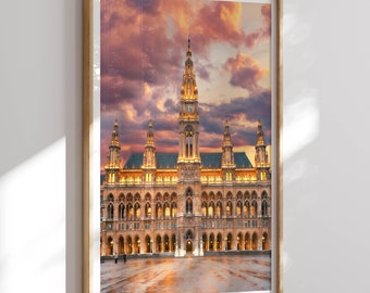 Vienna Austria Photo Print | Vienna Wall Art | Austrian Travel Poster | Vienna Gift | Cathedral | Twilight | Architecture Print