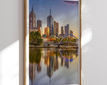 Melbourne Australia Wydruk zdjęcia, plakat z wydrukiem podróży, prezent podróżny, dekoracja ścienna Melbourne, Victoria, Australia, fotografia artystyczna