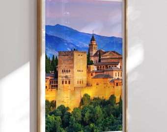 La Alhambra Print, Granada Poster, Spain Art Print, Granada Wall Art, Granada Print, Spain Wall Art, Granada Travel Poster, Photography