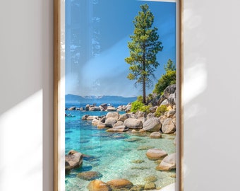 Lake Tahoe State Park, Travel Poster, State Park Print, Lake Tahoe Print, Lake Tahoe Wall Photography, Lake Tahoe Colorful Art