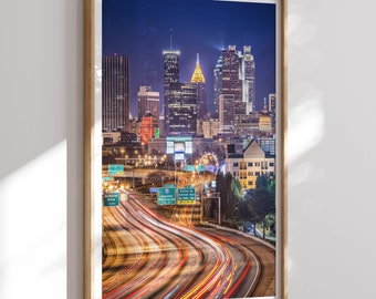 Stampa fotografica reale di Atlanta, arte della parete di Atlanta, poster di Atlanta, foto di Atlanta, stampa di poster di Atlanta, decorazione della parete di Atlanta, fotografia della Georgia