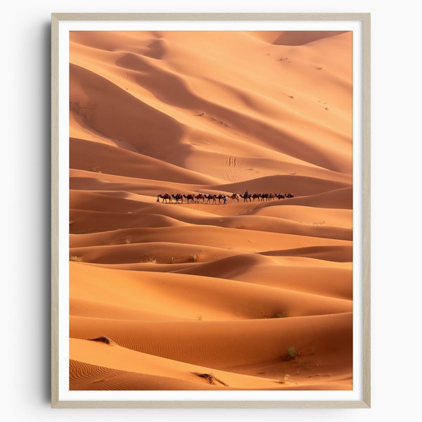 Desert Print, Sahara Sand Dunes Wall Art, Morocco Photography, Moroccan Landscape Artwork, Fine Art Photography, Travel Gift, Poster