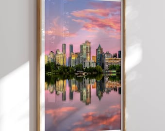 Stampa fotografica di viaggio di Vancouver, arte della parete da appendere alla parete di Vancouver, regalo di Vancouver, Columbia Britannica, Canada, poster di viaggio, fotografia