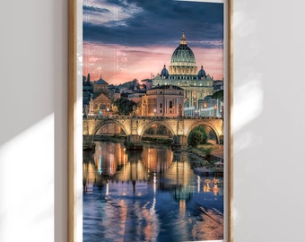 Rome Print, St Peter's Basilica Rome Wall Art, Rome Poster, Rome Photo, Rome Poster Print, Rome Wall Decor, Rome Italy, Home Decor