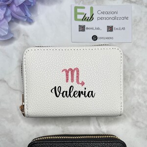 Portafoglio Zodiaco, portafoglio con segno zodiacale, porta carte personalizzato nome, porta tessera, idea regalo, regalo personalizzato