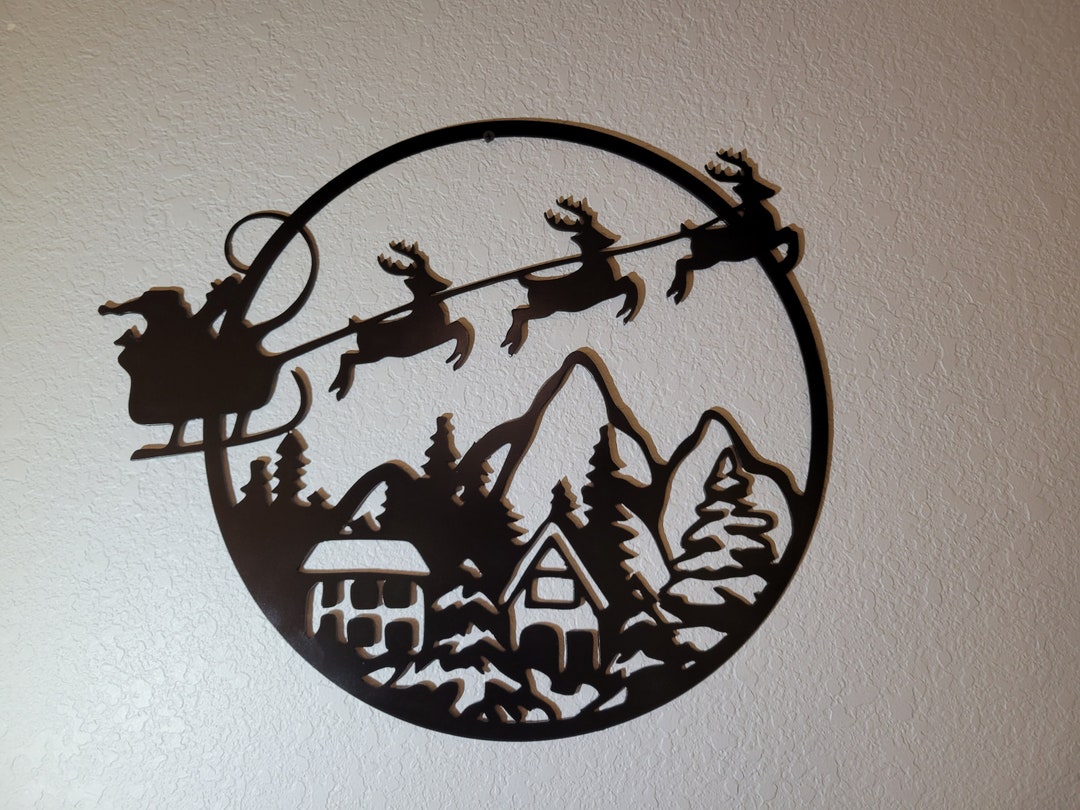 Metal Holiday Wreath, Door Decor, Christmas Decor, Wall Art, Metal Wall