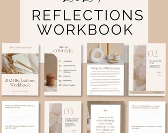 2024 Reflection Workbook | Guided Journaling for Self-Discovery | 37-Page Digital Download | Reflect, Release, and Renew