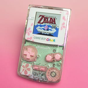 Game Boy Color IPS Mod – Hanami 花見 Edition | Optional mit LiPo-Batterie und Audioverstärker, Zubehör inklusive