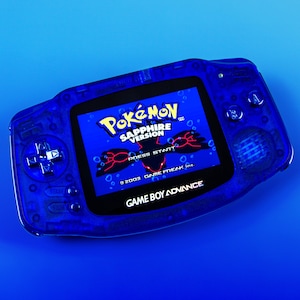 Aokami Edition Game Boy Advance IPS M2 | Chrome Blue Buttons | USB-C Battery & Audio Amplifier Upgrades | Case and Earphones Included