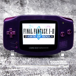 Custom Clear Purple Game Boy Advance IPS M2 – Chrome Purple Buttons, USB-C Battery & Audio Upgrade Options, Case and Earphones Included
