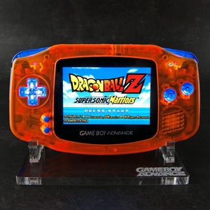 Custom Clear Orange Game Boy Advance IPS M2 – Blue LED Buttons, USB-C Battery & Audio Upgrade Options, Case and Earphones Included