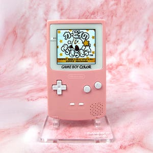 Custom Pink White Game Boy Color IPS 2.6&#39;&#39; – White Buttons, LED Battery Indicator, Upgrades Available, Bonus Extras, Retro Gamer Gift