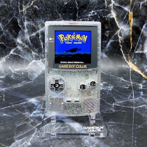 Benutzerdefinierte glitzernde Game Boy Color IPS 2,6 &#39;&#39; - Chrom-Silberknöpfe, LED-Batterieanzeige, Upgrades verfügbar, Bonus-Extras, Retro-Gamer-Geschenk
