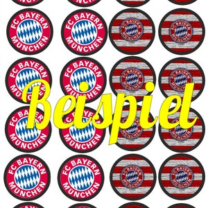 Premium Fondant 24 Muffin/ Cupcake Aufleger Fußball Wunschverein Bild 2