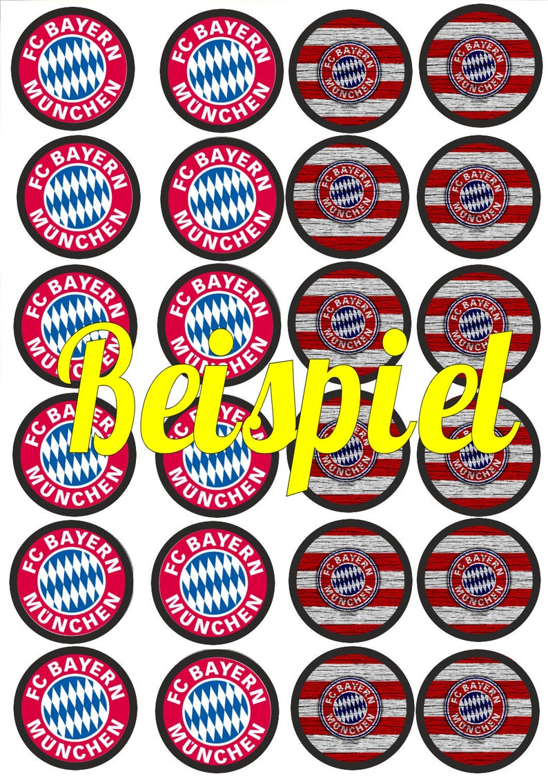 Premium Fondant 24 Muffin/ Cupcake Aufleger Fußball Wunschverein Bild 2