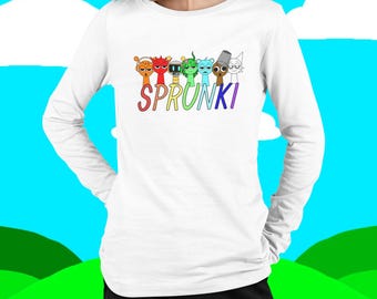 Children's Sprunki T-Shirt | Gaming Shirt | Roblox | Toddler Long Sleeve Shirt | Incredibox Sprunki Shirt | Sprunki Christmas Gift Kids