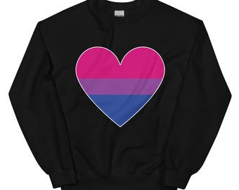 Felpa Girocollo Bisessuale Pride Heart