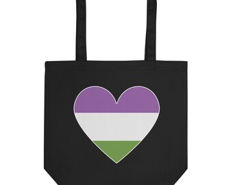 Borsa tote con cuore Genderqueer Pride