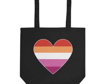 Lesbian Pride Heart Tote Bag