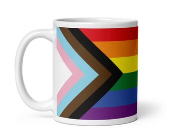 Tazza con bandiera Progress Pride