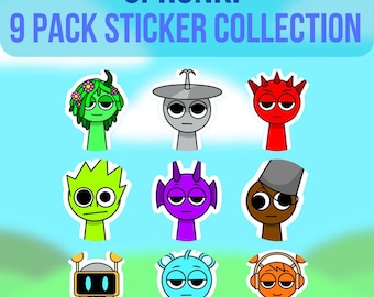 Paquete de pegatinas de Sprunki para niños / Pegatinas de juegos / Roblox / Sprunk / Pegatinas holográficas de Sprunki de Incredibox / Regalo de Navidad de Sprunki para niños