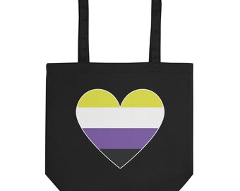 Borsa tote con cuore Pride non binario