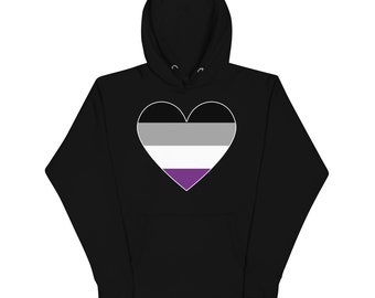 Felpa con cappuccio cuore asessuale