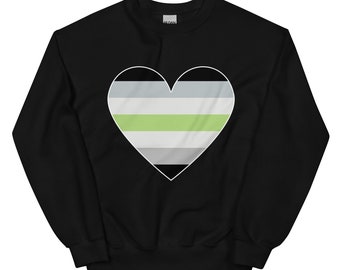 Felpa girocollo Agender Flag Heart
