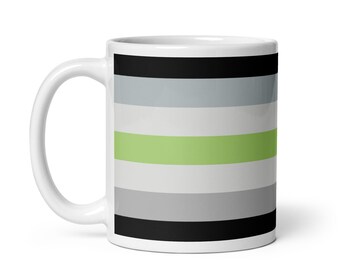Tazza con bandiera Agender Pride