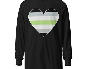 T-shirt con cappuccio a maniche lunghe unisex Agender Heart: