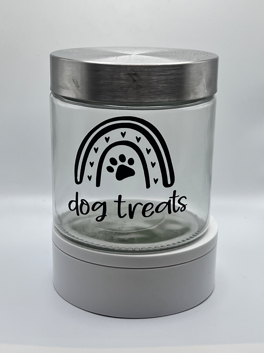 Dog Treats Cute Dog Treat Container Small Glass Dog Treat Canister Etsy
