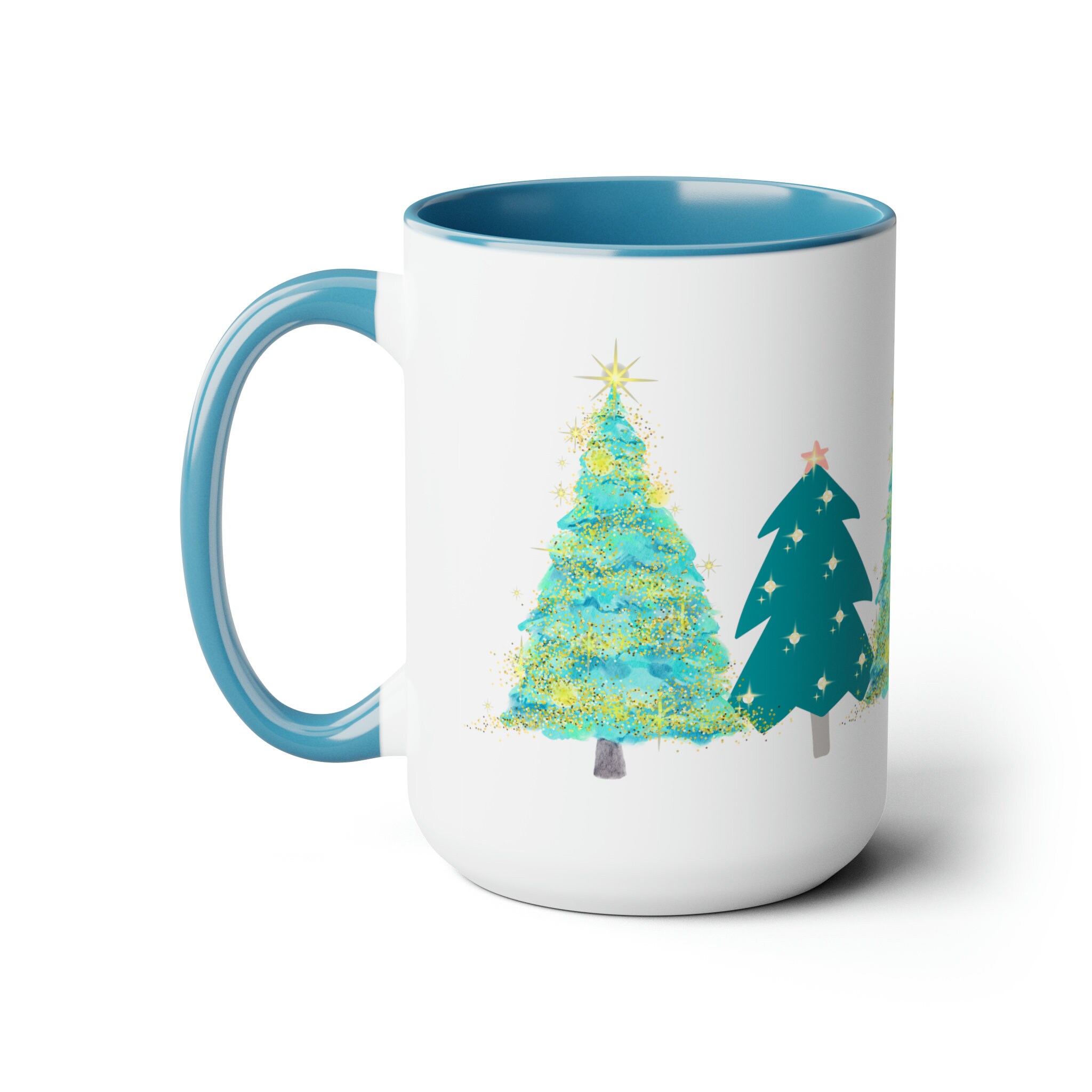 Blue Christmas Tree Coffee Mug Blue Christmas Tree Wrap Mug Hot ...