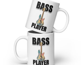 Bass Player White glossy mug