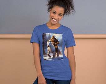Bigfoot on a Unicorn, Bigfoot Unicorn T-Shirt, Sasquatch and Unicorn Shirt