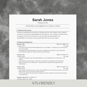 ATS Resume Template for Google Docs Resume Template Word Minimalist ATS Resume Modern ATS Friendly Resume Template Simple Resume Executive