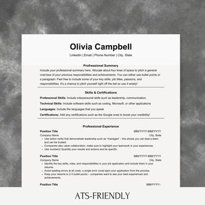 Simple Resume Professional Resume Clean Resume ATS Resume Template Docs Resume Minimalist Modern CV Template ATS Friendly Resume Word